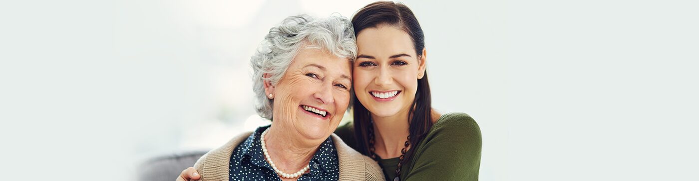 Elderly woman with younger woman